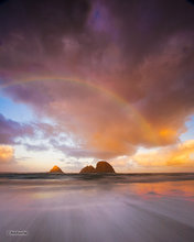 Three Arch Rocks Rainbow