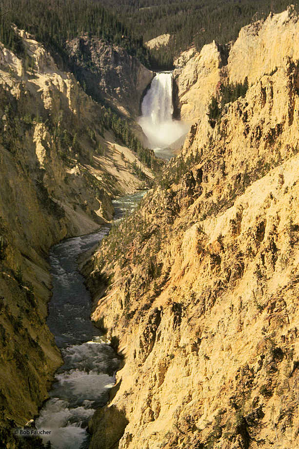 This view is looking upstream from Artist's Point. The canyon stretches approximately 20 miles long and about half a mile wide...