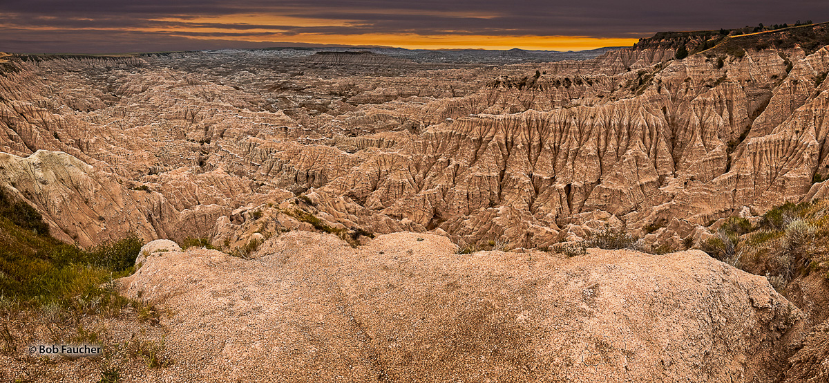 A spectacular view from the western side of the South Unit of Badlands National Park is offered at Red Shirt Table Overlook....