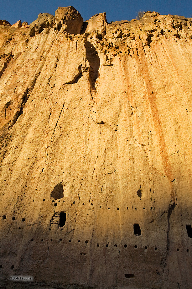 A portion of the Long House Wall with afternoon shadows from the canyon wall on the opposite side creeping up from the bottom...