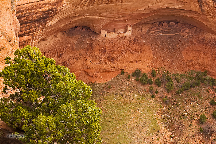 Mummy Cave, located deep within Canyon del Muerto at Canyon de Chelly National Park, contains a number of ancient structures...