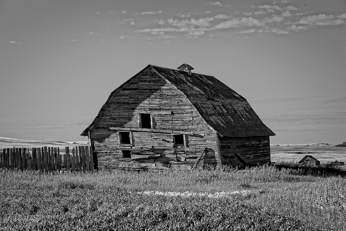 An old barn that once housed and sheltered livestock or farm implements is now lacking physical strength and integrity leading...