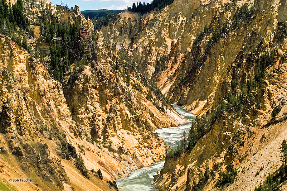 Below the Lower Falls, the Yellowstone River passes Red Rock Point, a favorite place to observe and photograph the falls from...