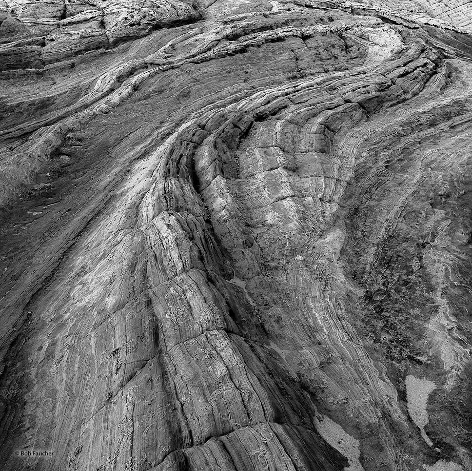 The rock flows, as with all fluids, tend to meander creating sinuous paths