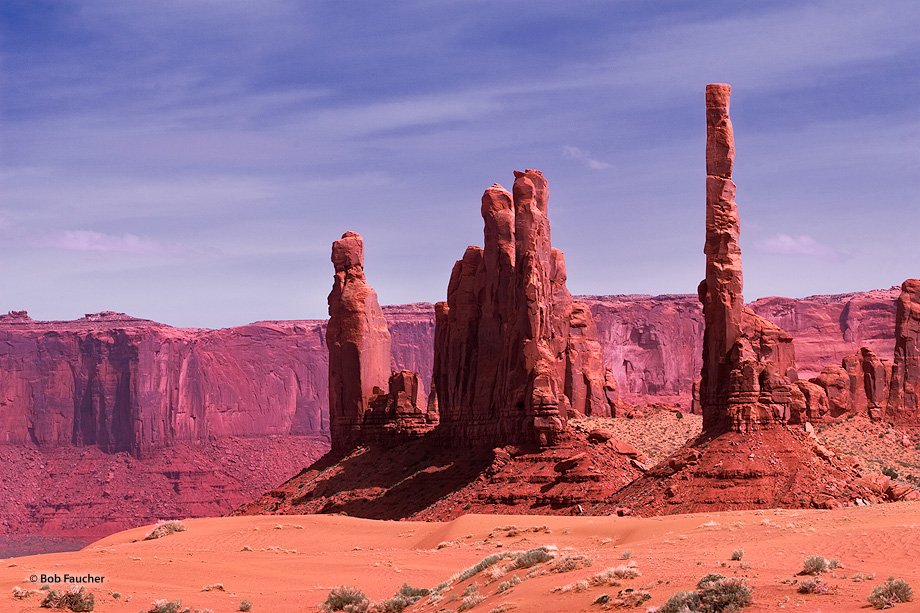 The Totem Pole is a pillar or rock spire found in Monument Valley. It is the highly eroded remains of a butte. Yei Bi Chei are...