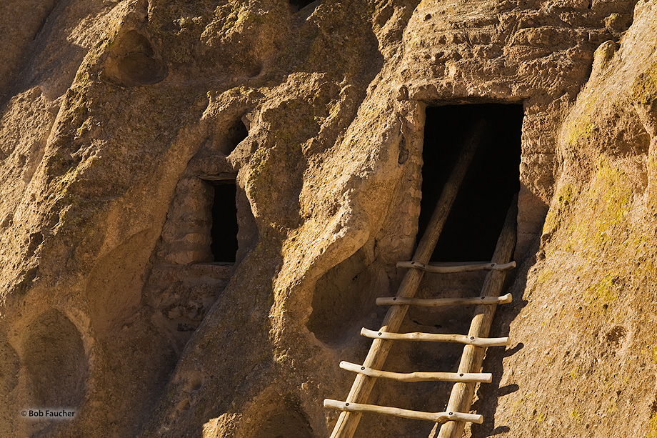 Wooden ladders were used by the Ancient Pueblo people to gain access to their multi-story structures.