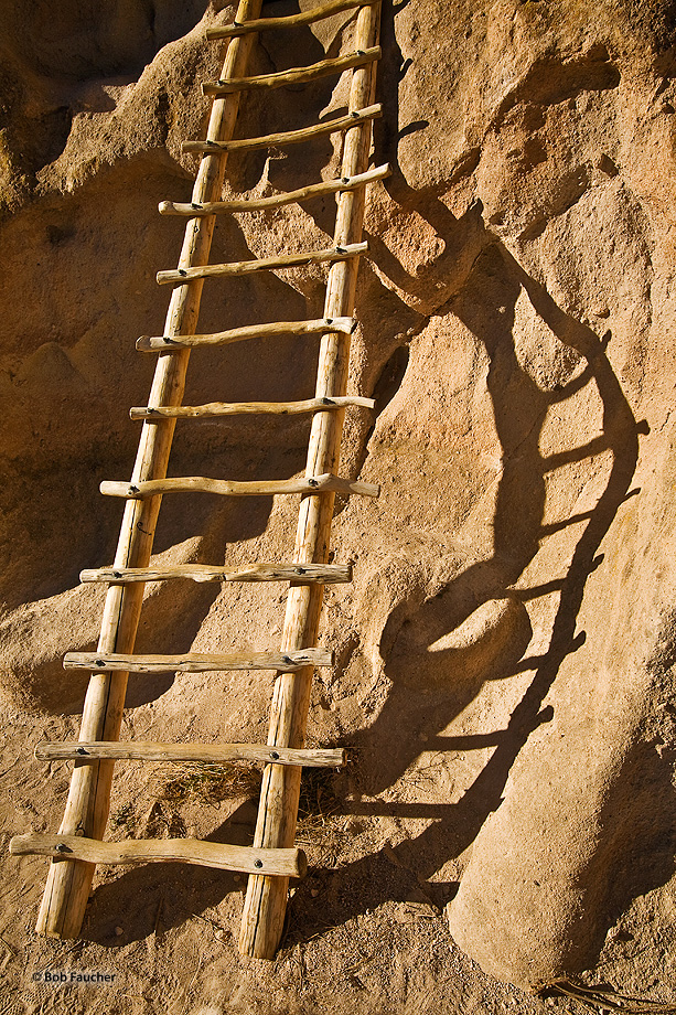 Wooden ladders were used by the Ancient Pueblo people to gain access to their multi-story structures.